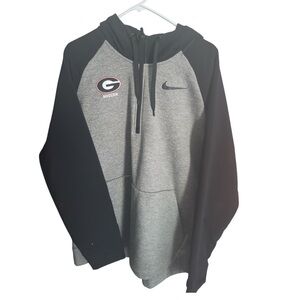 Nike Men's Black and Gray Hoodie UGA soccer